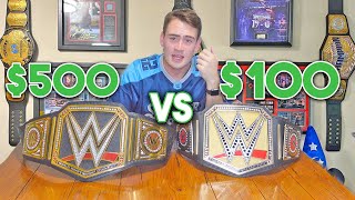 FAKE 100 WWE Replica Title Belt VS REAL 500 WWE Replica [upl. by Ahsirhcal799]