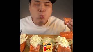 ASMR SALMON SASHIMI WITH ONION SAUCE  ASMR Experience of Salmon Sashimi with Flavorful Onion Sauce [upl. by Enwad94]