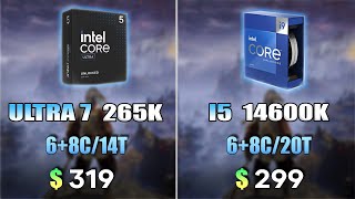 Intel Core Ultra 7 265K vs Intel Core i5 14600K  Test in 8 Games 1080p Ultra [upl. by Ritch762]