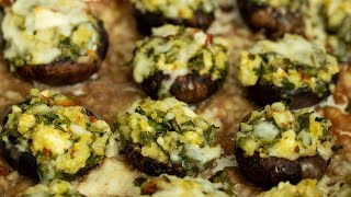 GreekStyle​ Stuffed Mushrooms [upl. by Auqenehs]