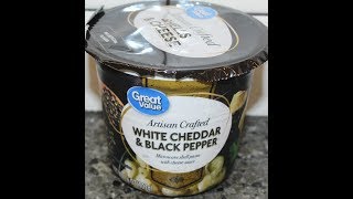 Great Value Artisan Crafted Shells amp Cheese White Cheddar amp Black Pepper Review [upl. by Adirem]