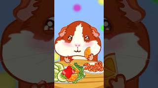 Nibble Nibble 🍓 Chubby Guinea Pig Eats in Animation 🥰 shorts asmr 먹방 [upl. by Casanova290]