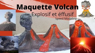 Maquette volcans Volcanisme explosif et effusif  volcano speed modeling  Volcans SVT 4eme Cycle4 [upl. by Kristi]