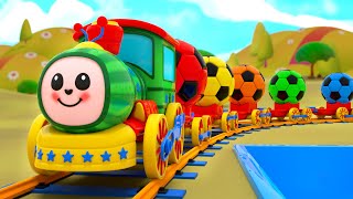 Cocomelon Color Train  Wheels on the Train  Baby Nursery Rhymes [upl. by Auqenwahs838]