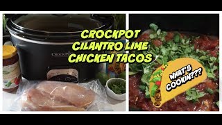 CROCKPOT CILANTRO LIME CHICKEN TACOS  EASY amp YUMMY [upl. by Tarton]