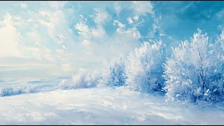 Winter Frost Landscape  Art Screensaver for Frame TV  Snowy Fields Wallpaper [upl. by Acimat659]