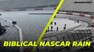 Biblical Rain Storm Floods North Wilkesboro Speedway And Postpones NASCAR Race [upl. by Elleral]