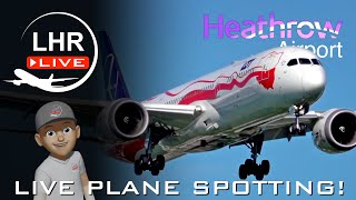 LIVE Plane Spotting  Heathrow Airport EGLLLHR planespotting [upl. by Aivekal]