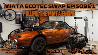 Mazda Miata Engine Removal  Ecotec Miata Swap Episode 1 [upl. by Edelman]