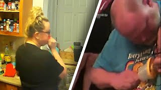 ‘Hero’ Husband Saves Wife Choking on a Meatball [upl. by Ratep428]