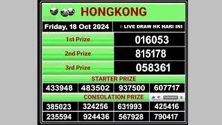 Hongkong Live draw result 18102024  Live Draw HK [upl. by Cychosz190]