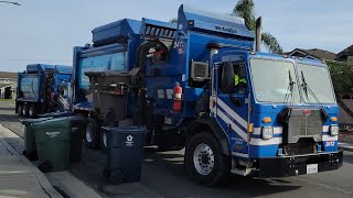 Republic Services 2412 Peterbilt 520 McNeilus ZR Garbage Truck Helping Out a Trash Route [upl. by Yssep770]