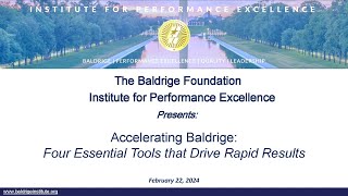 Baldrige Institute Webinar Feb 2024 with Michael Kramer of ManageHub [upl. by Keyek]