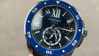 Cartier Calibre de Cartier Diver Blue WSCA0010 Blue Ceramic Bezel Cartier Watch Review [upl. by Enneiviv875]