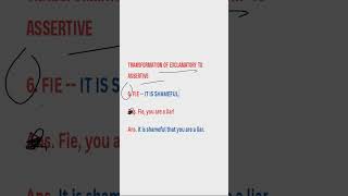 Formation 6। Transformation of Exclamatory to assertive sentence। English grammar [upl. by Hershel]