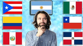 Different Accents in Spanish Puerto Rico Colombia Mexico Argentina Peru Chile DR [upl. by Ainig736]