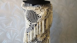 Шаль с цветком Ч 1 Shawl with large flower Crochet Р 1 [upl. by Ytteb]