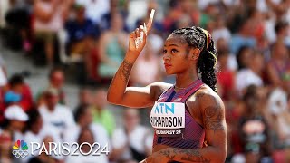 ShaCarri Richardson FLIES through 200m heat at World Championships advances to semis  NBC Sports [upl. by Roxane933]