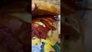 Quick and Easy Breakfast Sandwich food breakfast baconeggandcheese pancake [upl. by Fontana938]