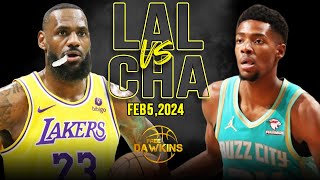 Los Angeles Lakers vs Charlotte Hornets Highlights  February 5 2024  FreeDawkins [upl. by Acinhoj]