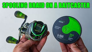 How to Spool BRAID on a BaitCaster  SIMPLE STEPS 2023 [upl. by Airamana]