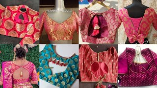 New Banarasi Saree Blouse design  silk saree blouse cutting  silk saree blouse pattern banarasi [upl. by Pippo]