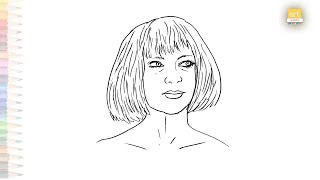 Sia drawings  Outline drawings  How to draw Sia Kate Isobelle Furler step by step  artjanag [upl. by Malha]