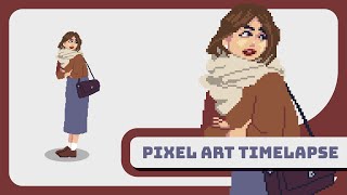 Creating Cozy Autumn Vibes in Pixel Art  Timelapse [upl. by Stegman]