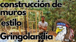 Construcción de pared en estilo gringolandia con ventana [upl. by Paule]