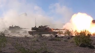 M1A1 Abrams Firing From HullDown Positions [upl. by Bunde218]