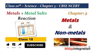 Reaction of Metals with Metal Salts  Chapter 3 Class 10  Science  CBSE NCERT  Milap Integration [upl. by Philander]