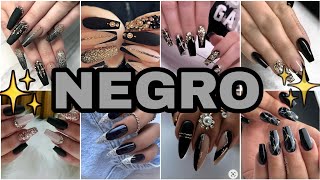 Tendencias Uñas Negras 2024✨💅😍 Diseños de Uñas Acrilicas Negras Modernas🖤✨uñas tendencias nailart [upl. by Aliber553]