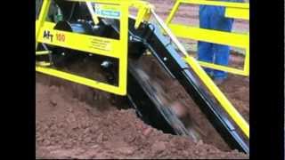 Tractor mounted trencher with spoil conveyor AFT 100 httpwwwtrencherscouk [upl. by Webster]