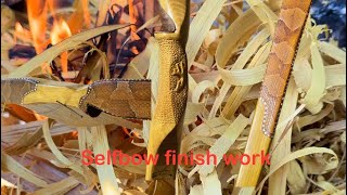 Finish work on a Osage selfbow carving traditional bowhunting [upl. by Inilam]