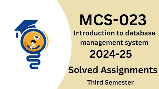 MCS023 solved assignments  202425  ignou assignments  bca 3 sem  free assignments [upl. by Aiepoissac]