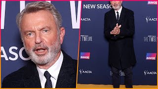 Sam Neill looks radiant and in good spirits as he leaves the world premiere of The Twelve in Sydney [upl. by Wolfram]