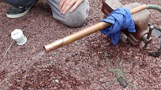 Trick to solder copper pipe with running water [upl. by Dorena]