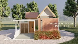 8x12 m 1033 sqft Tropical Minimalist Tiny House with Mini Pool Perfect for Simple Living [upl. by Carmelia]