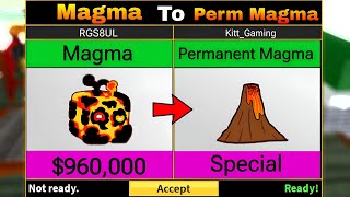 Trading From Physical Magma Fruit To Permanent Magma In One Video Blox Fruit [upl. by Hsihsa]