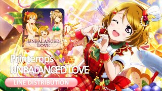 【Love Live】Printemps  UNBALANCED LOVE  Line Distribution [upl. by Jacqui438]