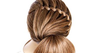 How To Twisted Headband Braid with Ponytail for Medium or Long Hair shorts [upl. by Normac120]