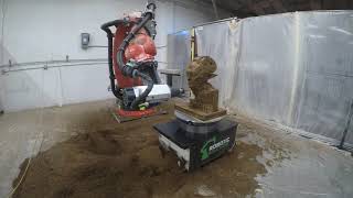 7 AXIS KUKA WOOD STATUE ROBOTIC MILLING [upl. by Atilem812]