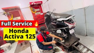 Honda Activa 125 Full Service Video  2nd Service  Total Cost [upl. by Acisej128]