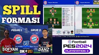 SPILL FORMASI PES  SOFYAN VS DANZ DK4 CUP PS3 [upl. by Enoyrt]