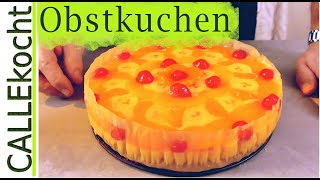 Obstboden mit Pudding  Omas Tortenboden Rezept selber backen [upl. by Enilec305]