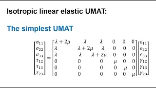 Abaqus Isotropic linear elastic UMAT the simplest UMAT [upl. by Phemia410]