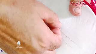 Hand embroidery border line design for beginners embroidery handembroidery [upl. by Anairb]