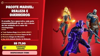 FORTNITE  LOJA COM PACOTE MARVEL REALEZA E GUERREIROS COM MUITO MAIS [upl. by Ultun]