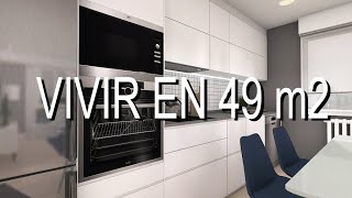 VIVIR EN 49m2 Un apartamento luminoso con dos dormitorios [upl. by Akerdnuhs547]