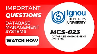 MCS023 Introduction of Database Management system  Most Important Questions  2024 with PDF [upl. by Woodring669]